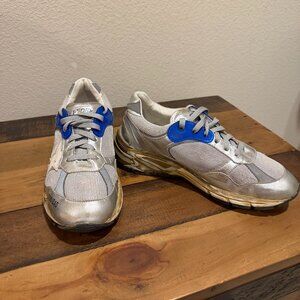 Golden Goose Dad-Star Sneakers distressed 39, 8 streetwear Silver leather & mesh